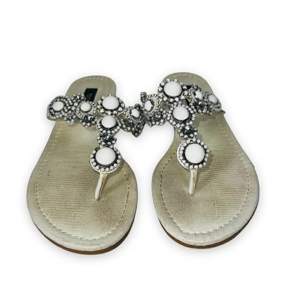 White House‎ Black Market Olive White Stone / Silver Women's 7